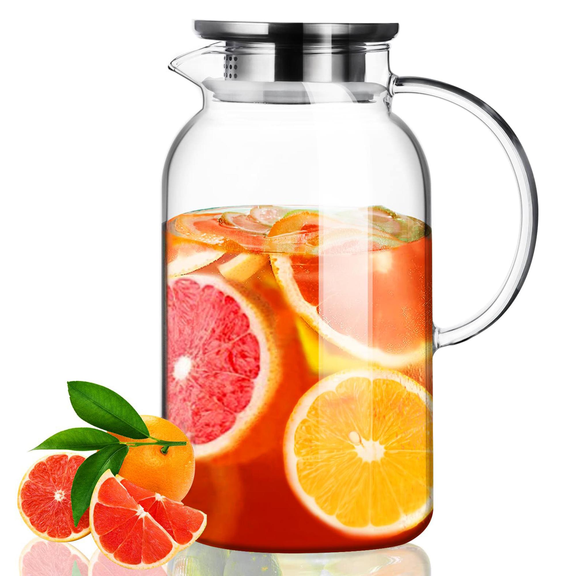 Glass pitcher with lid and spout, 60 oz water pitcher, leak-proof glass carafe, tea kettle for iced tea, coffee United States прозрачный