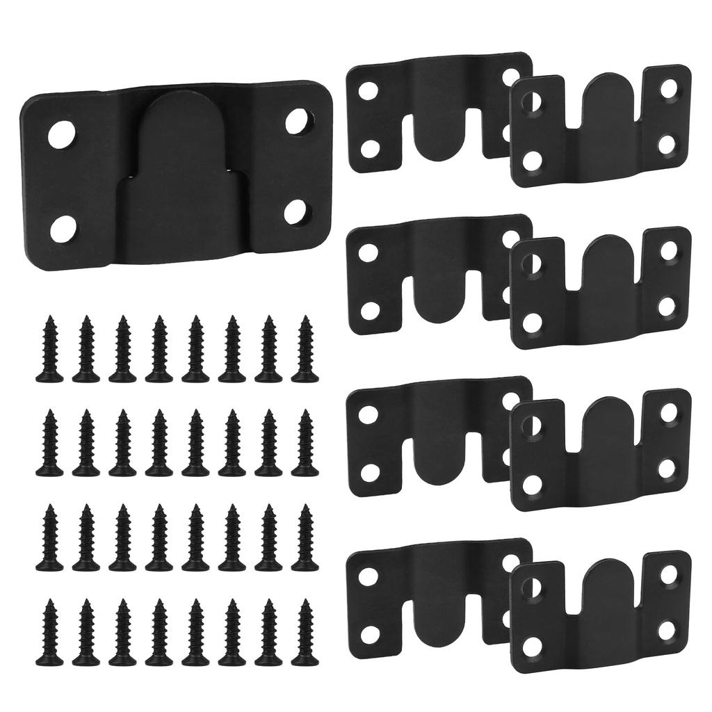 Pack of 8, Stainless Steel Mountain Character Hanging Buckle Insert Picture Frame Mirror Frame Gallery Pendant Connector Hanging Picture Buckle Bed