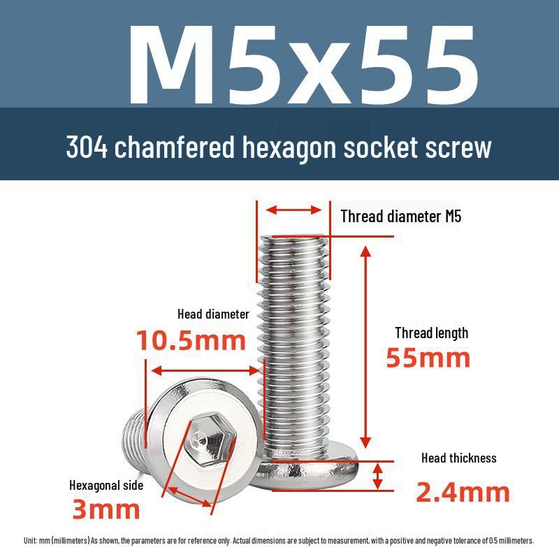 Yigu 304 Stainless Steel M2-M12 Countersunk Flat Head Hex Screw for Furniture & Cabinets