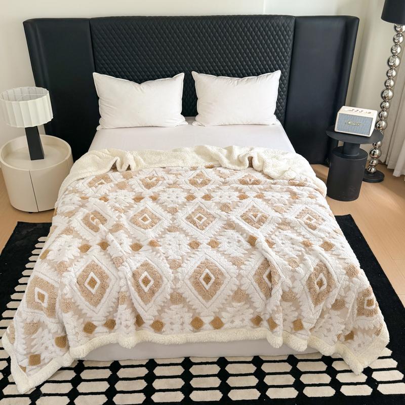Thick Tafu Velvet Blanket Warm Lamb Wool Thow Blanket for Winter Double-layer Coral Fleece Office Blanket Plaids Sofa Queen Size