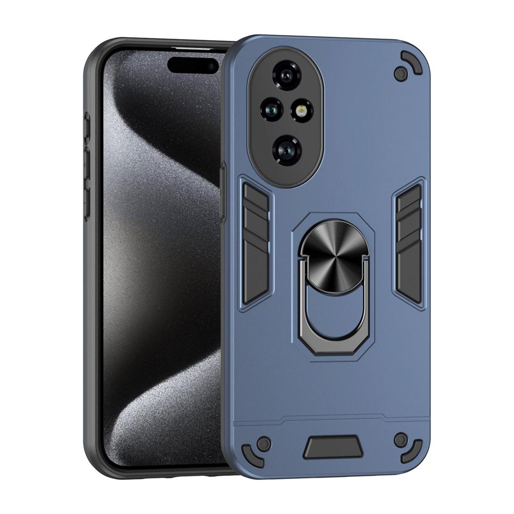 KEYSION Shockproof Armor Case for HONOR 200 Pro 5G Silicone+PC Camera Protection Ring Stand Phone Cover for Huawei Honor 200 5G