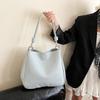 New Large-capacity Shoulder Messenger Women's Bag Commuter Woven Tote Bag College Student Class Bucket Bag