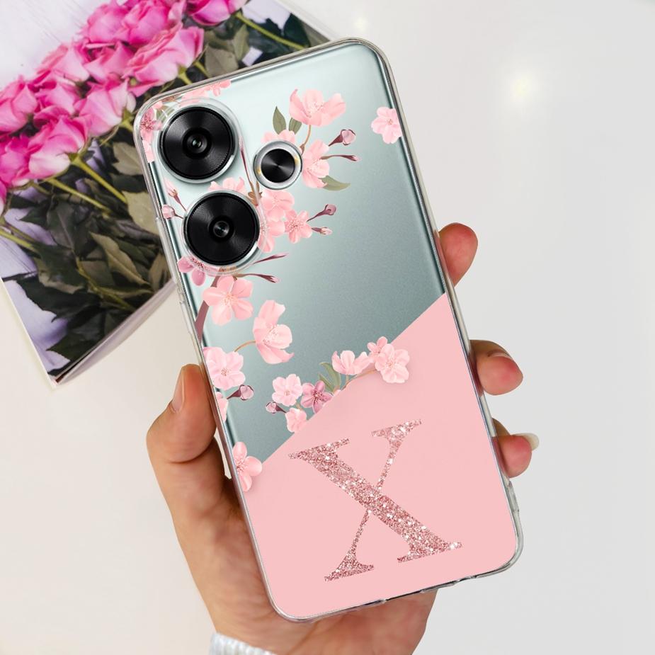 

For Xiaomi Poco M6 4G Case PocoM6 Pro Stylish Letters Cover Clear Silicone Phone Case For Xiaomi Poco M6 Pro PocoM6 5G Soft Bags Xiaomi PocoM6 Pro 4G