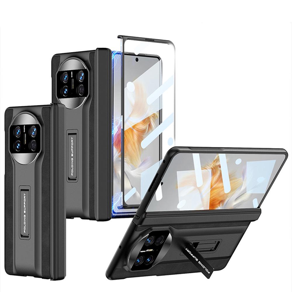 Huawei Mate X3 Frosted Leather Phone Case with Magnetic Hinge and Stand