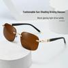 2025 Trend Men's Frameless Cut-Edge Metal Sunglasses - Stylish Fishing & Driving Glasses