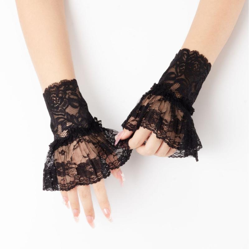 Sweet Ruffle Fake Sleeves For Travel/Cosplay Lace Detachable Flared Cuffs Sweater Decorative Wrist Warmers Wristband Ornament