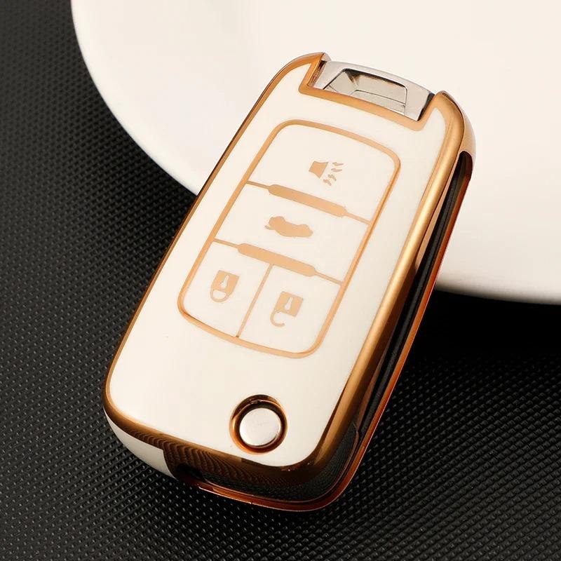 TPU Flip Car Key Fob Case Cover for Chevrolet Cruze Impala Camaro Garna Equinox Volt Yakista AVEO Impala GMC Buick Excelle GL8