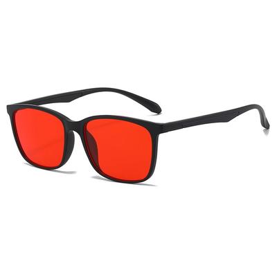 Blue Light Blocking Stylish Gaming for Night Square UV Red Lens B1501 Glasses, Men's Glasses, Gaming, Use, Smartphones, PCs, Shape, TR,
