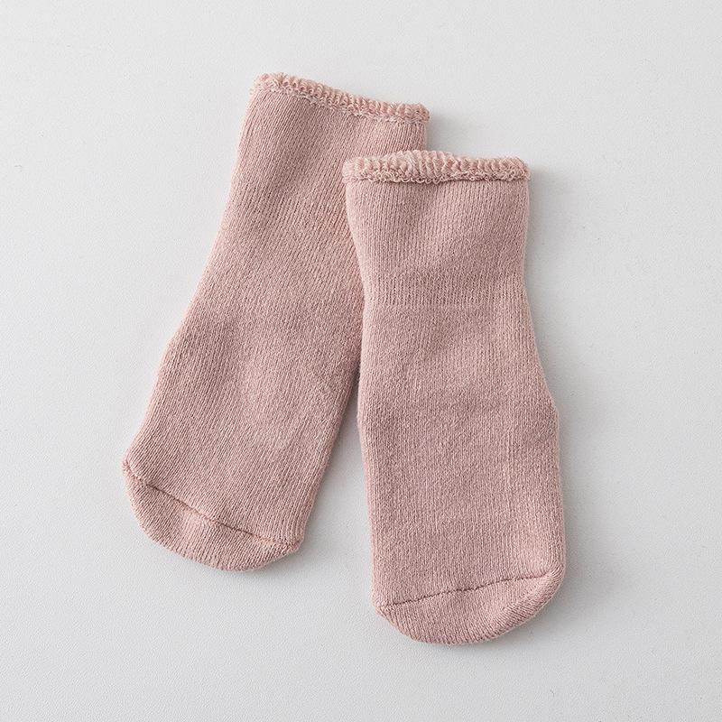 Baby Non-Slip Sock Cotton Winter Thermal Fleece-Lined Booties for Newborn Infant 0-24M Warm Anti-Skid Sole Gripper Slipper Sock