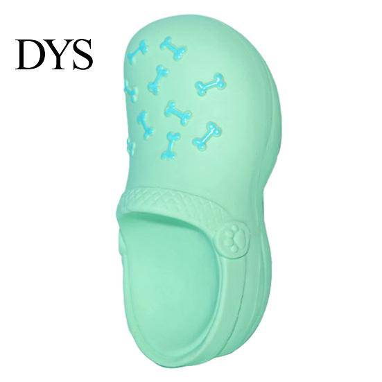 Puppy Chewing Toy Squeaky Slipper Dog Chew Bite Resistant Aggressive Chewer Latex Slide Built-in Squeaker Shoes Interactive Small Teething Cleaning