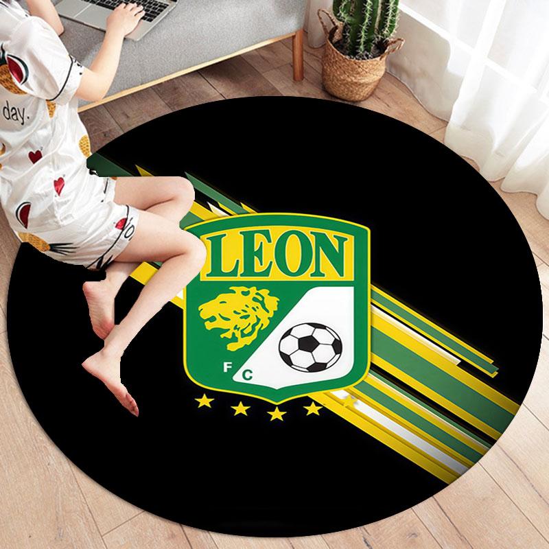 Club Leon Round Area Rug,Carpet Rug for Living Room Bedroom Sofa Playroom Decor,Non-slip Floor Mat