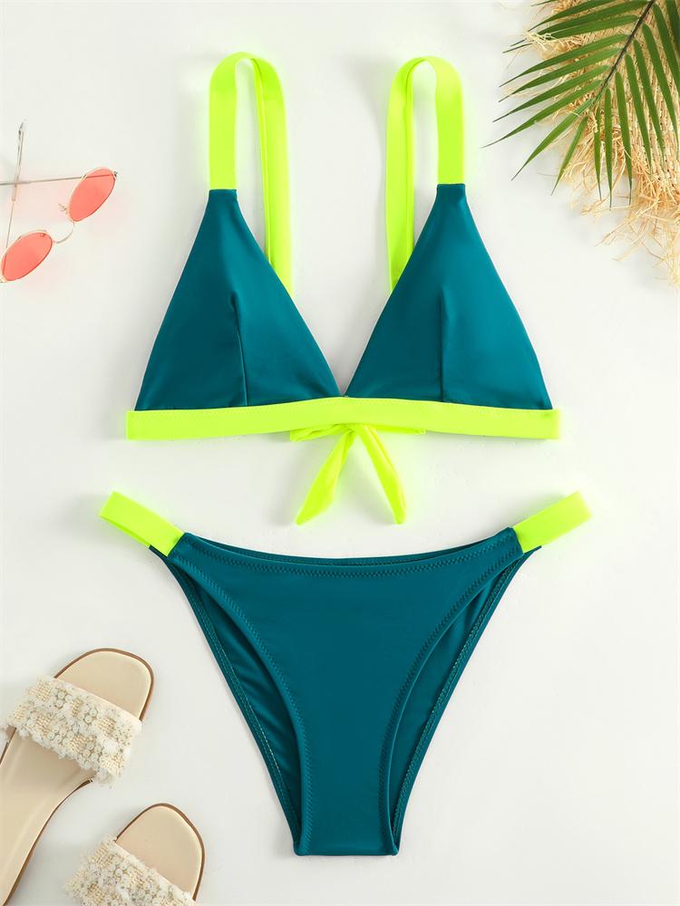 Bikini Swimsuit Women Lace Up Swimwear 2025 New Solid Sling Bikinis Set Sexy Thong Bathing Suit For Female Summer Beach Biquini