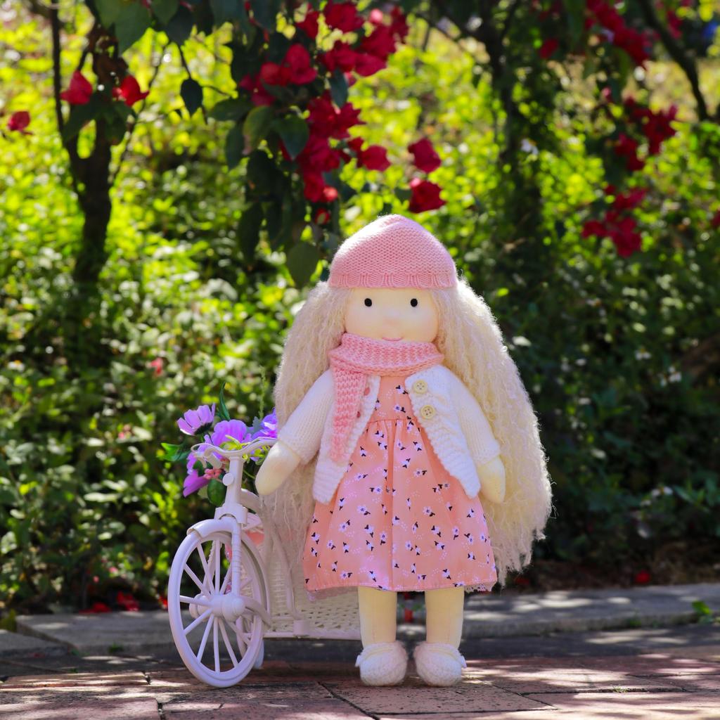 BlissfulPixie Waldorf Handmade Doll Cute Plush Girl Perfect for Kids Doll, - Julka, 30cm, Soft, Doll,