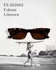 Slim Square 3 Sunglasses demi brown Brand Popular Stylish Fashion Glasses UV Protection [Flex] (F L brown) Women's Men's