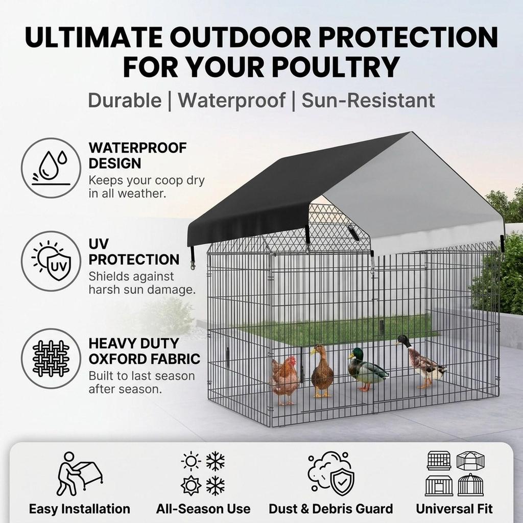 Tarp Chicken Coop Cover Replacement Sun Protection Shade Cloth Duck for Farm Enclosures
