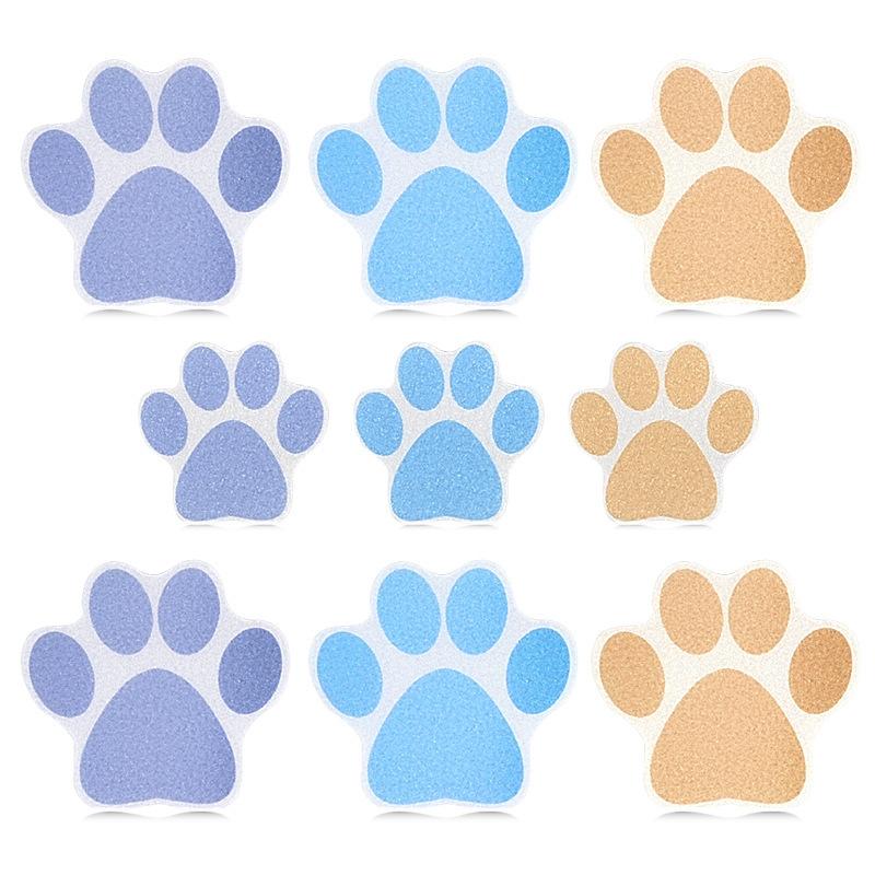 Bathroom Bathtub Waterproof and Non-marking Strong Self-adhesive Children's Anti-skid Sticker Dog Paw Print Cartoon Three-color Anti-skid Sticker