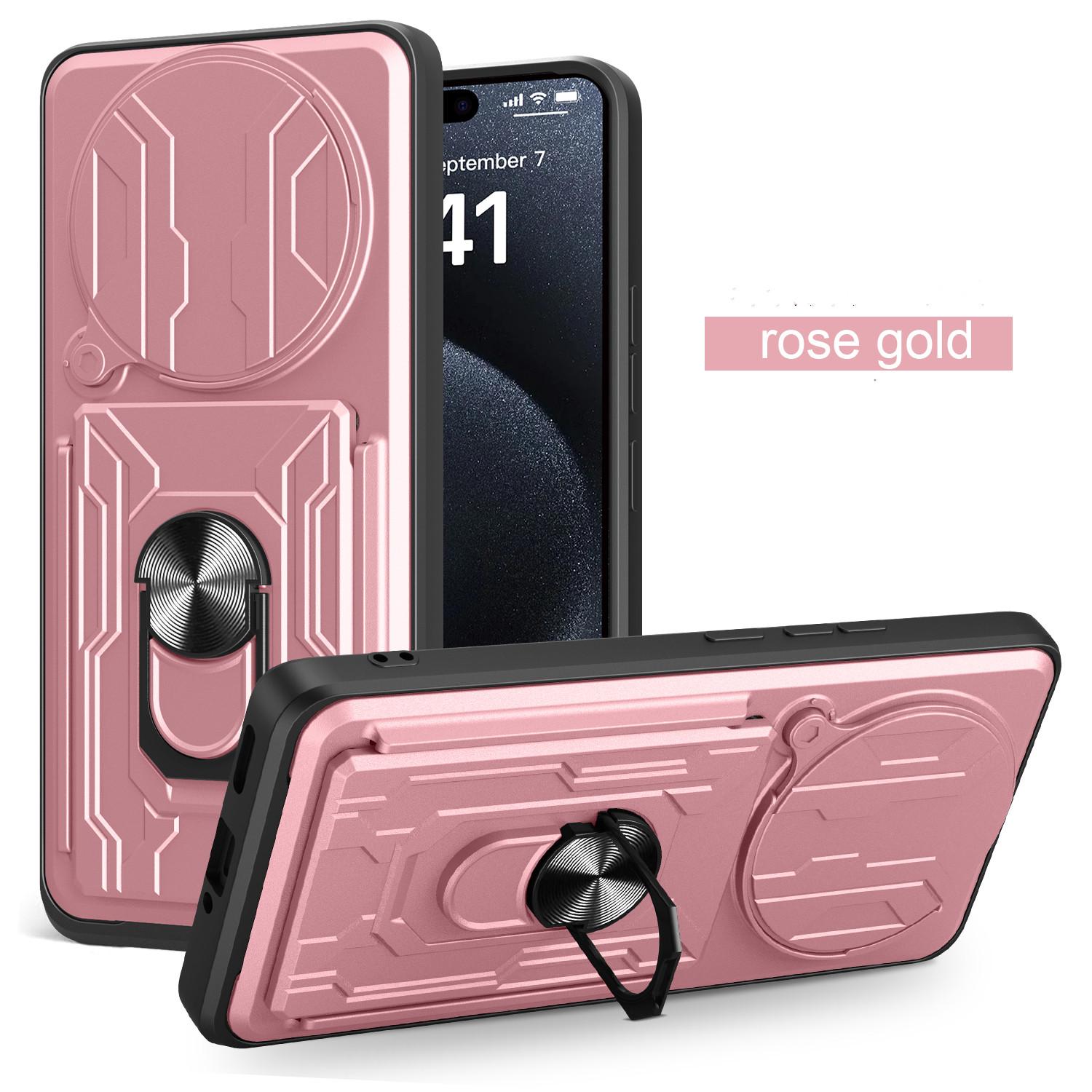

Kickstand Case For Xiaomi Redmi Note 14 Pro 5G 14 Pro+ Plus Cover Card Pocket Ring Stand Holder Fundas Coque Capa Redmi Note 14 Pro 4G рожевий колір золота