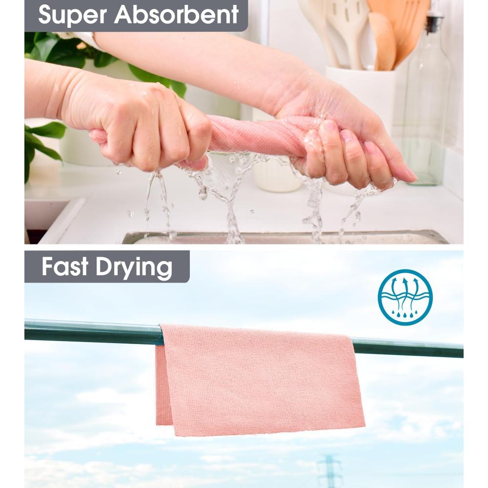 1 Roll/20pcs Reusable Microfiber Cleaning Wipes - High Absorbency, Durable & Machine Washable Kitchen Towels for Dishes Utensils