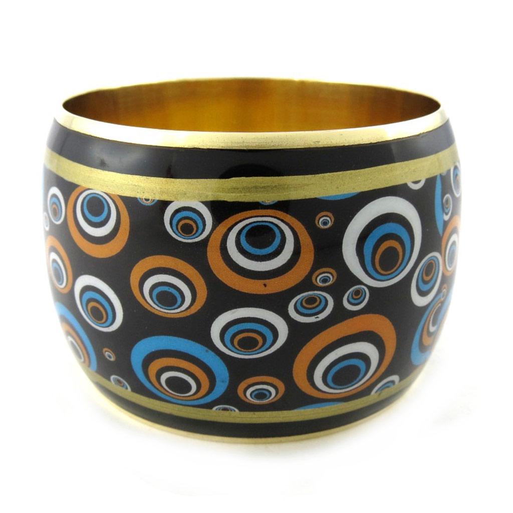 Les Trésors De Lily [M4180] - Designer Bracelet 'Bohemian Rhapsody' Blue Orange Black