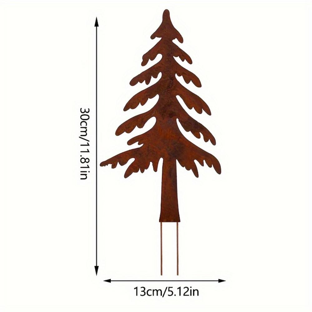 Rustikale Kerzensilhouette: Moderner Weihnachts-Gartenstecker - Eisenstecker für Ihren Garten. Keine Batterien. Bringt Weihnachtsstimmung.