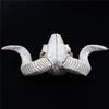 A84X-3X Creative Resin Sheep Head Skull Head Wall Hanging 3D Animal Longhorn Sculpture Figurines Crafts Horns