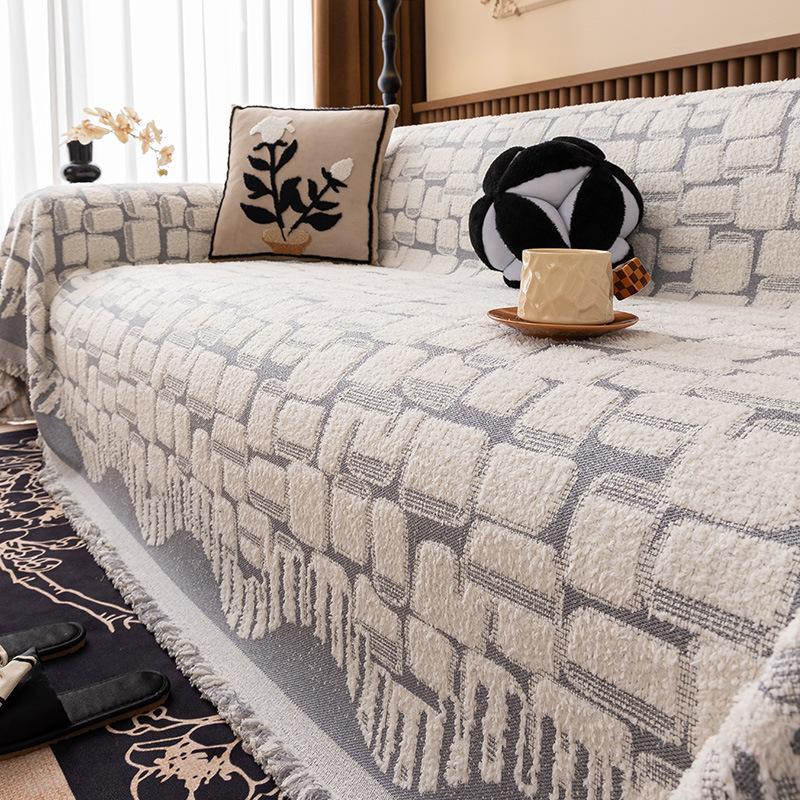 

Универсальный чехол на диван из шенилла на все четыре сезона, нескользящий, защитный чехол для мебели с Т-образной подушкой, подходит для спальни, офиса, гостиной 180 * 130Cm single pack