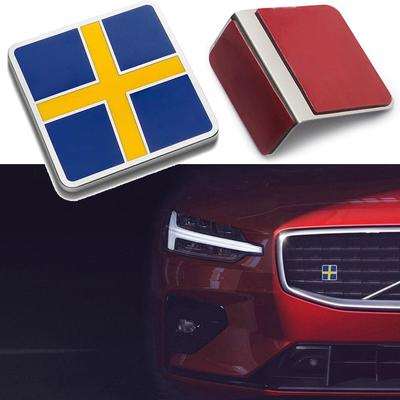 Auto Front Grill Haube Stamm Emblem Logo Dekor Aufkleber Metall Auto Tuning Für XC80 XC90 V60 V70 V90 S70 S80 s90 Schwedische Flagge