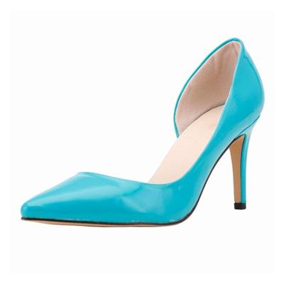 Große Größe Damen Pumps Stilettos Klassisch Sexy 8cm Mittel Spitz High Heels Frühlingsschiff auf Schwarz Rot Partykleid Hochzeitsschuhe