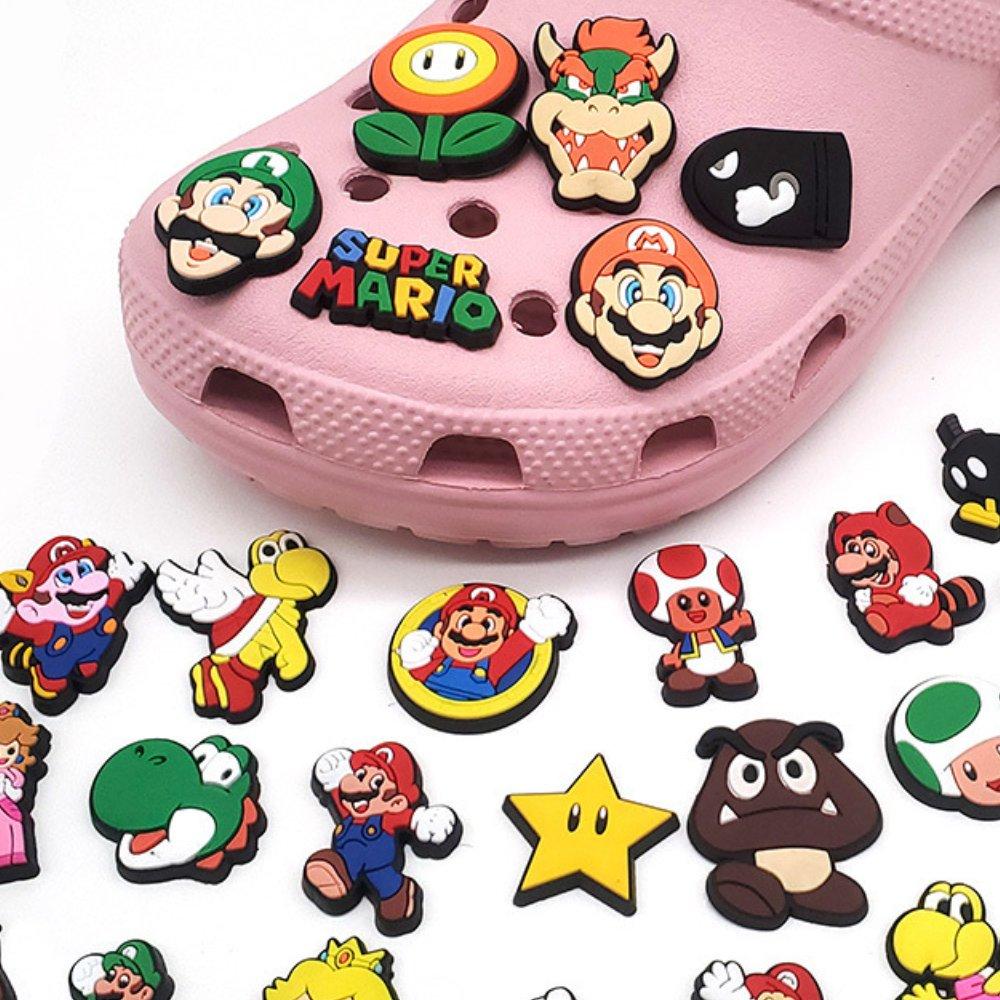 27PCS Mario Croc Charms, PVC Soft Rubber Shoe Charms, DIY Shoe Decorations, Garden Shoes Accessories, Game Theme Shoe Decoration