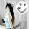 Lovely Plush Tail Animal Tail Foxes Ears Headband Wolf Tail Adjustable Belt for Halloween Christmas Carnivals Party