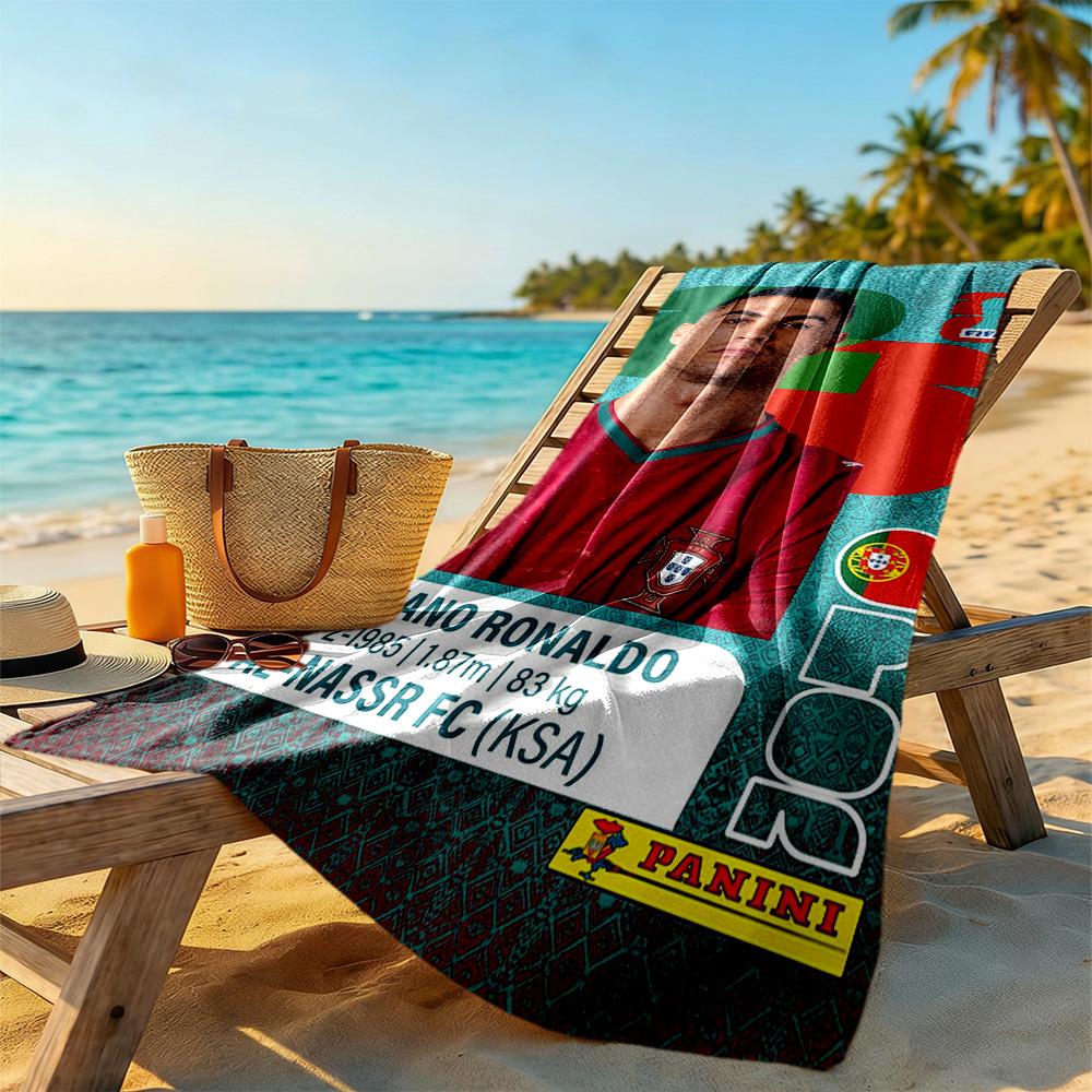 Cristiano Ronaldo Beach Towel Super Soft Microfiber Quickdry Fabric Comfortable Lightweight