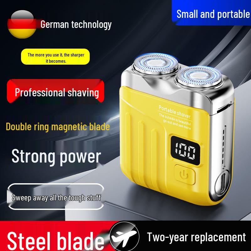 MINI Electric Portable Shaver: USB Rechargeable Double Blade for Car & Home