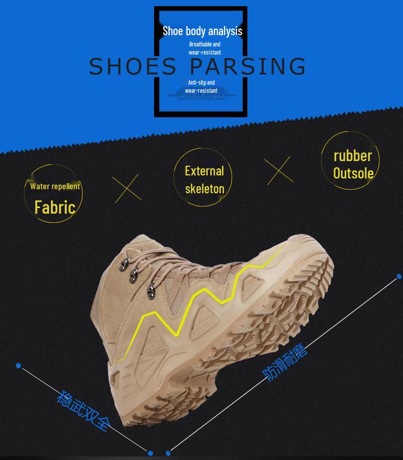 Bottes d'extérieur imperméables de combat et tactiques pour hommes pour la randonnée, le cyclisme, la pêche et l'alpinisme.