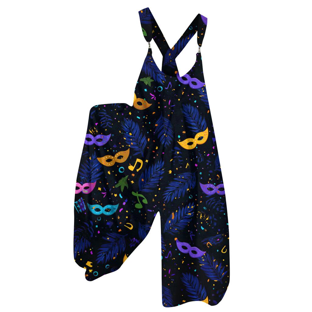 Damskie Ogrodniczki Wzór Vintage Kombinezon (Nieregulowane paski)