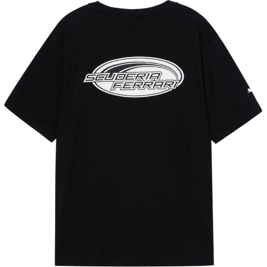 Puma Ferrari Racing Series Bavlněné tričko odvádějící pot prodyšné s kulatým výstřihem a krátkým rukávem Pánské topy Černé 533716-01