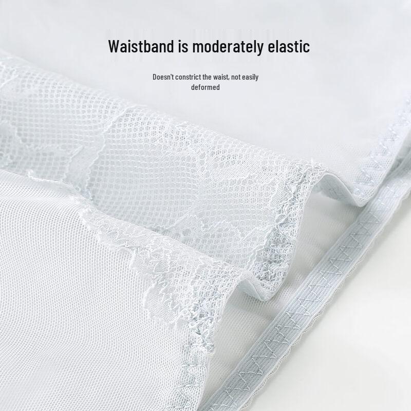 Oudifen Women's Lace Mesh Mid-Waist Briefs XP4504