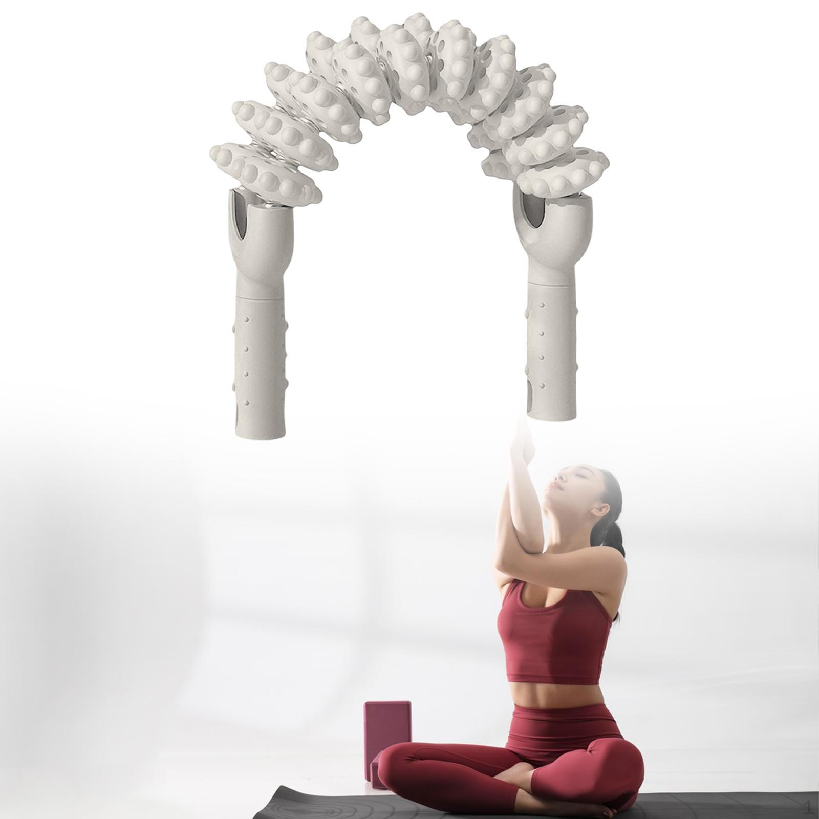 

Hand Held Muscle Roller for Leg Body Massage Stick 20 Wheeled Practical Thighs White