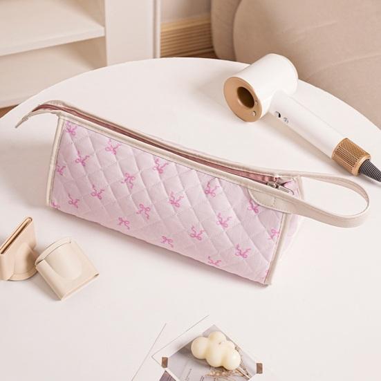Gesteppte Reisetasche Tragbar Große Kapazität Reißverschluss Aufbewahrungstasche Haartrockner Styling-Tools Leicht Tragbar
