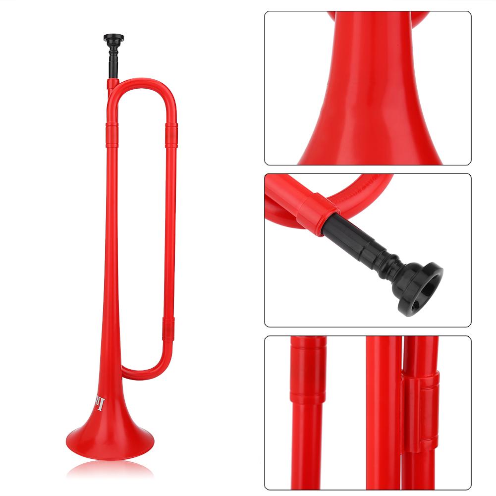 B Flat Plastic Bugle Cavalry Trumpet with Mouthpiece for Children School Student Band Red