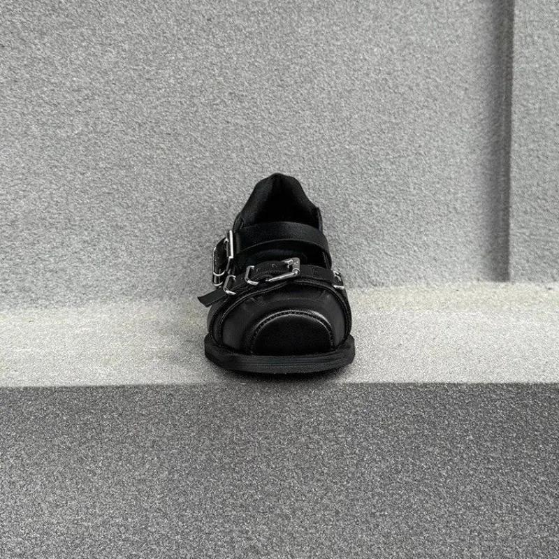 Fashion Niche Square Head Shallow Mouth Single Shoes Female Summer 2024 New Thick Heel Small Leather Shoes Platform Sandals