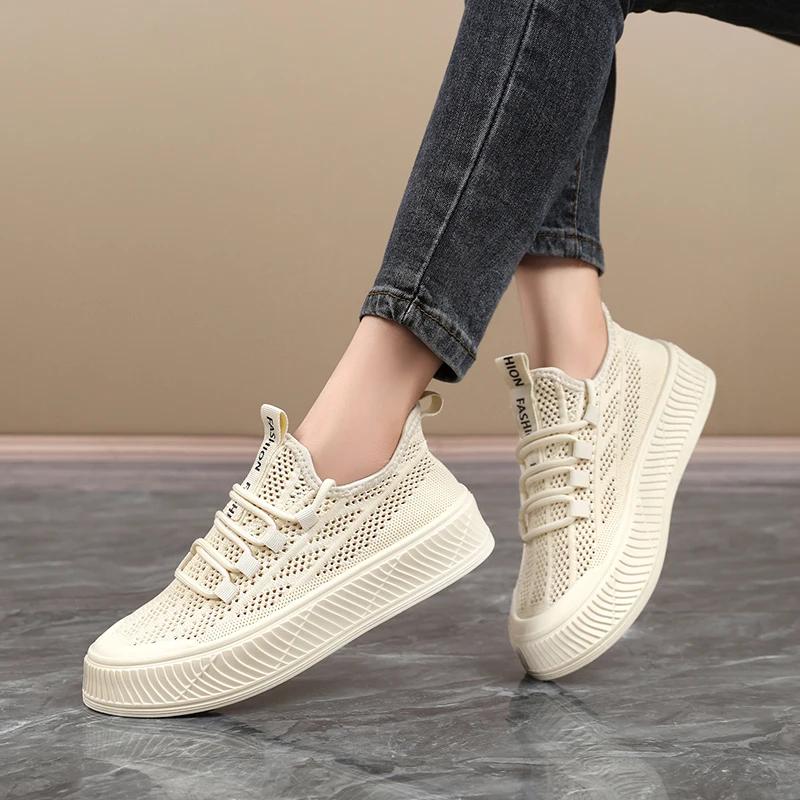 Summer Women's Sneakers Comfortable Breathable Soft Non-Slip Flat Casual Shoes Outdoor Casual Sports Shoes
