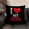 I Love Hot Mom Cushion Cover Natural Linen Organic Fabric DoubleSided Printing Sofa Home Decor Breathable Environmentally