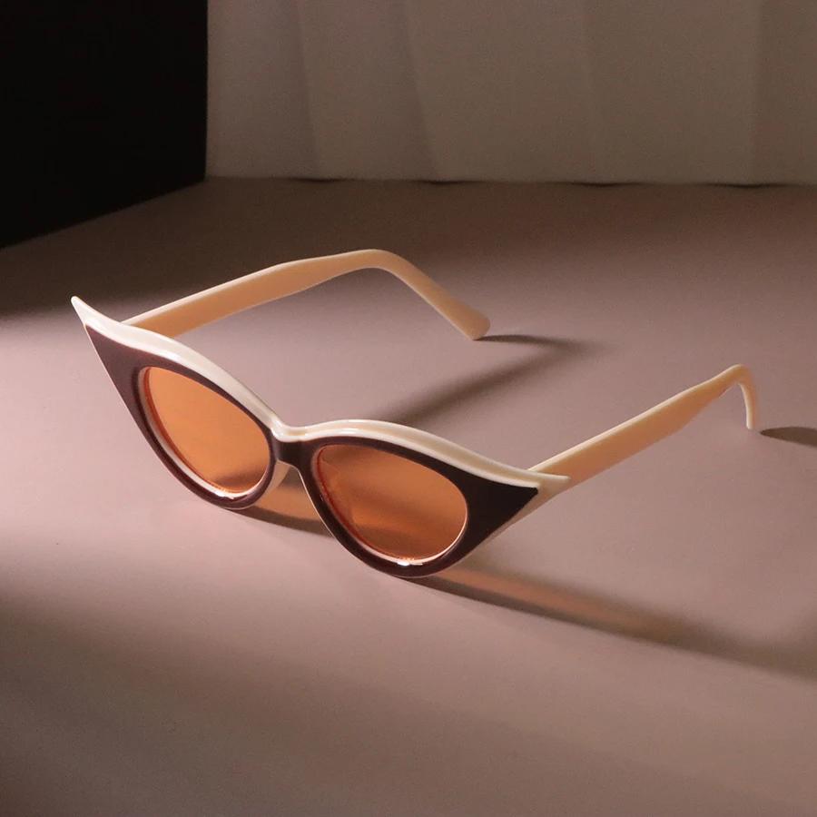 

Colorful Compact Frame Cat Eye Sunglasses Women Men Sun Glasses Female Mirror Colors Designer Fashion Cool Eyewear other