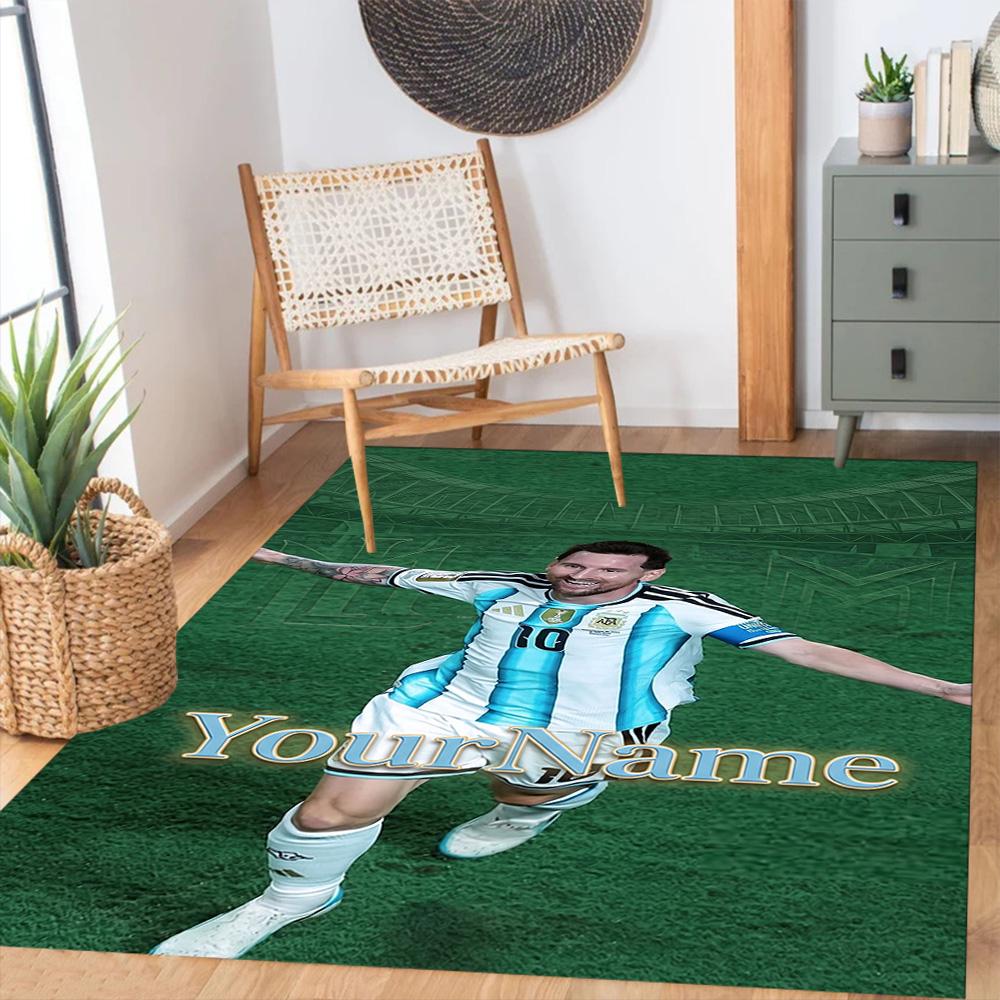 Messi 18 Personalized Text Floor Rug Office Rug Suitable for Bedrooms Outdoor Playrooms Dormitory Anti-slip Rug Anime Office Decor