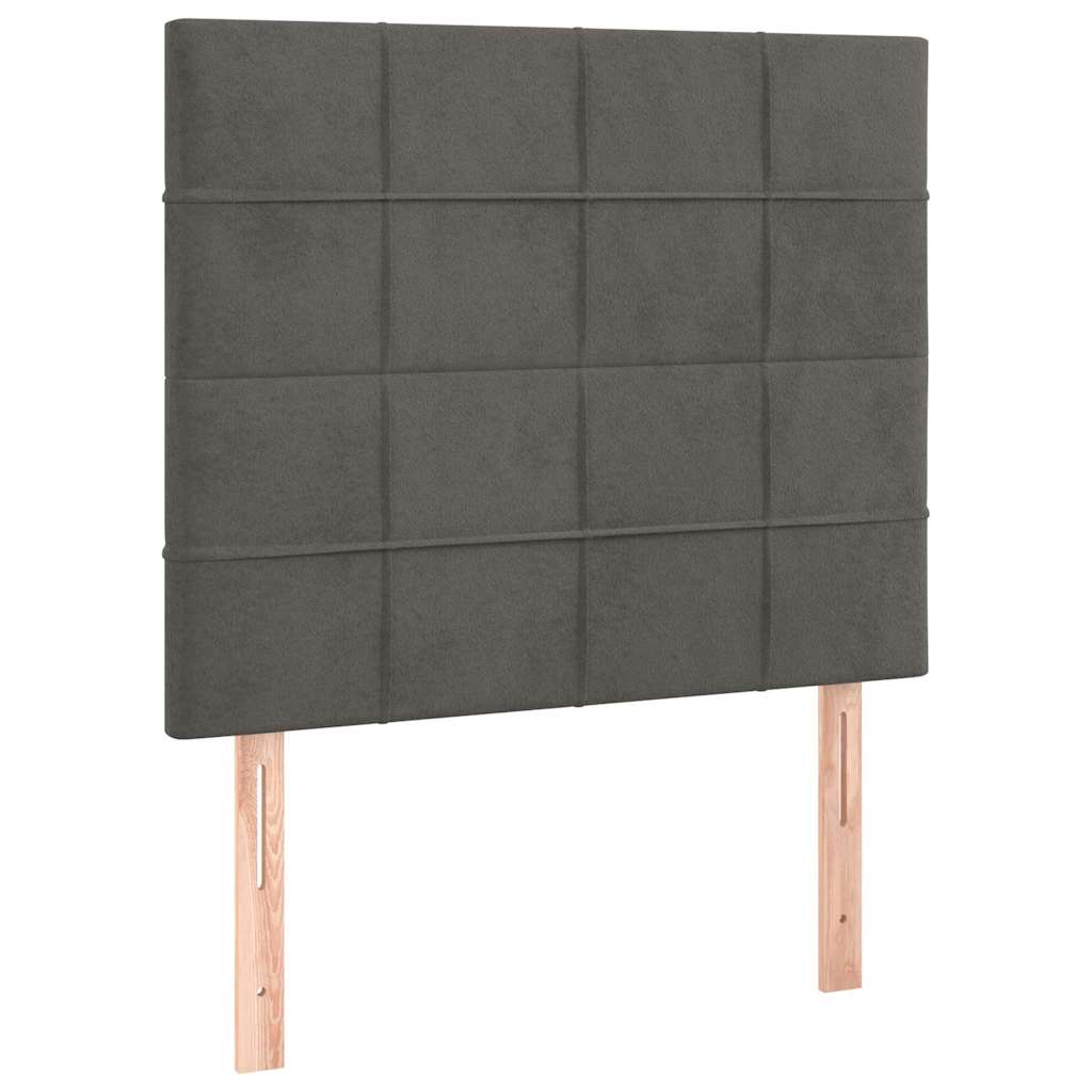 vidaXL LED Headboard Dark Grey 90x5x118/128 Cm Velvet