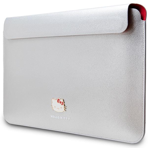 Pokrowiec na laptopa 14" Hello Kitty Srebrny Metal Logo