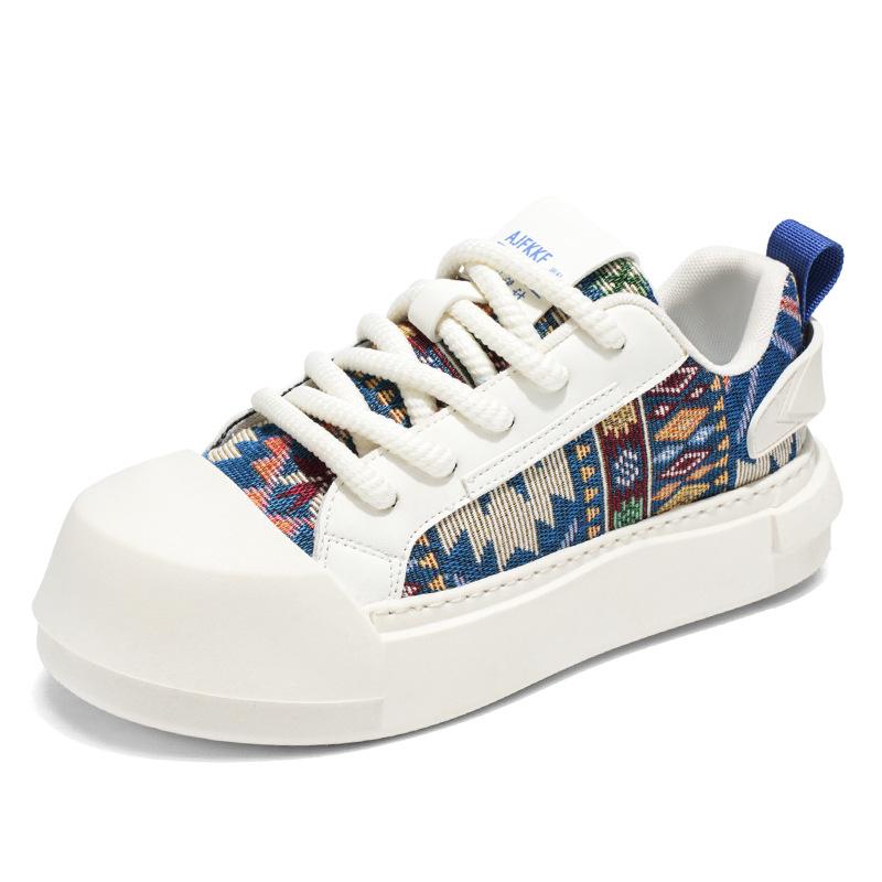 

Men s shoes summer new low-top breathable thick baseplate shoes men s youth trend cloth sports and leisure shoes 44