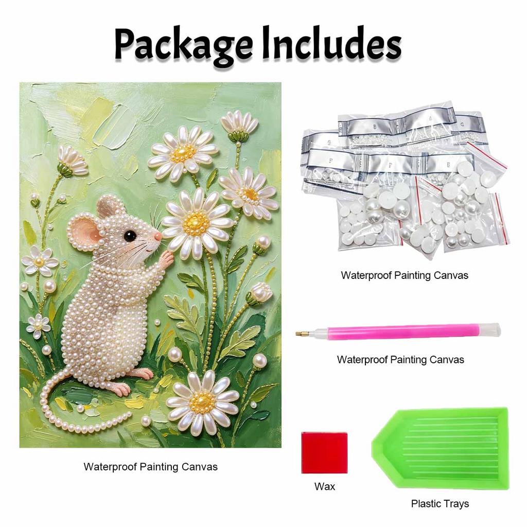 Maus Perlenmalerei handgefertigt DIY 5D kreative Ornamente Wohnzimmer Heimdekoration Malerei