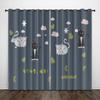 3D Digital Printing Explosive Cartoon Curtain Cute Animals Boy Children's Kids Room Bedroom Balcony Bay Window Thin Curtain 2pcs