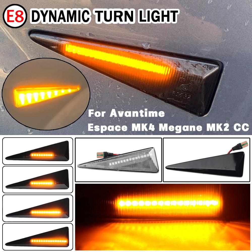 2Pcs Car Dynamic LED Side Marker Light Turn Signal Canbus For Renault MK4 Vel Satis Wind Avantime Megane 2 Scenic 2 Espace
